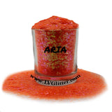 Aria Orange Iridescent Chunky Mix Glitter Sample