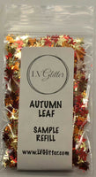 Autumn Leaf Metallic Shape Glitter Sample