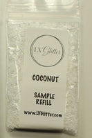 Coconut White Metallic Chunky Mix Glitter Sample