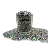 Pearl Silver Holographic Chunky Mix Glitter Sample