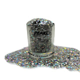 Pearl Silver Holographic Chunky Mix Glitter Shaker