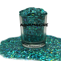 Aquamarine Green Holographic Chunky Mix Glitter Shaker