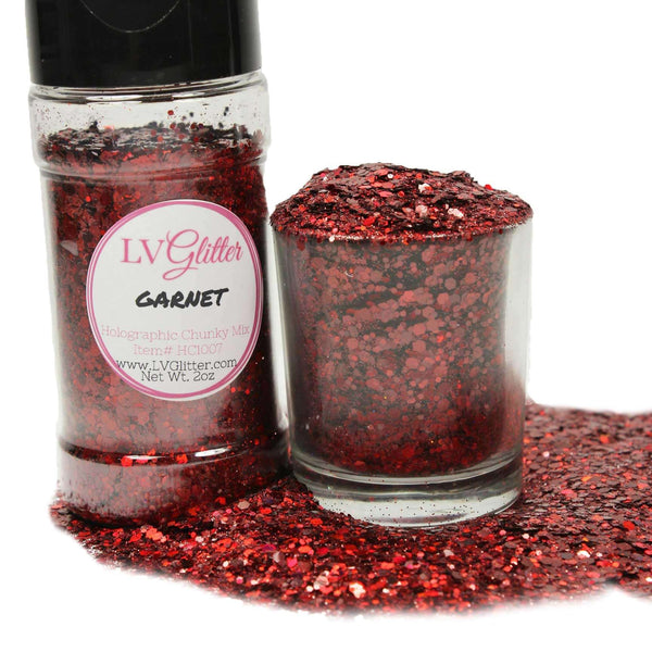 Garnet Red Holographic Chunky Mix Glitter Shaker