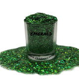 Emerald Green Holographic Chunky Mix Glitter Sample