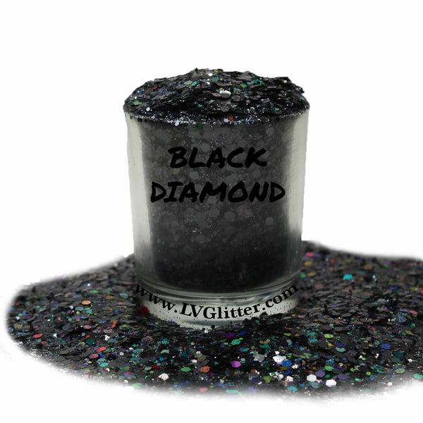 Black Diamond Holographic Chunky Mix Glitter Shaker