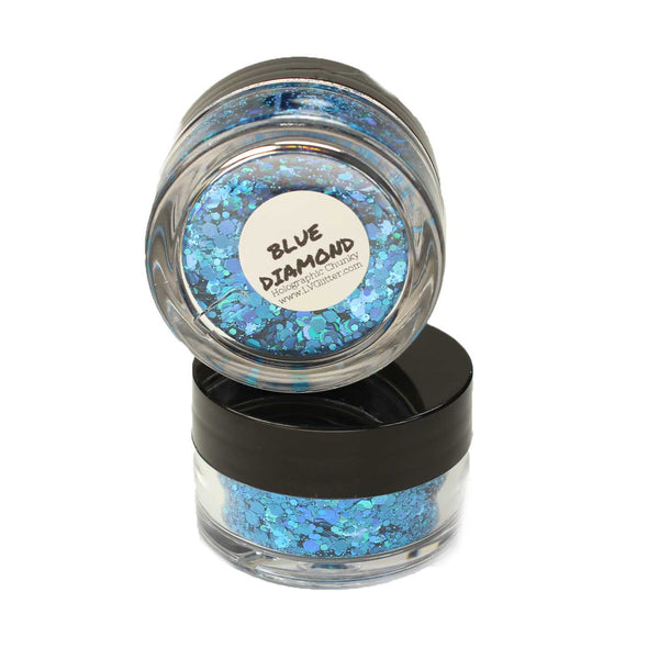 Blue Diamond Holographic Chunky Mix Glitter Sample