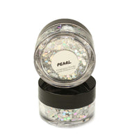 Pearl Silver Holographic Chunky Mix Glitter Sample