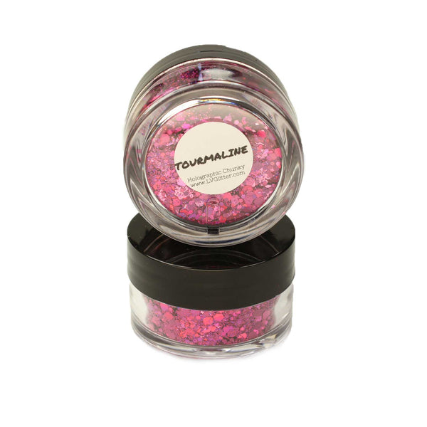 Tourmaline Pink Holographic Chunky Mix Glitter Sample