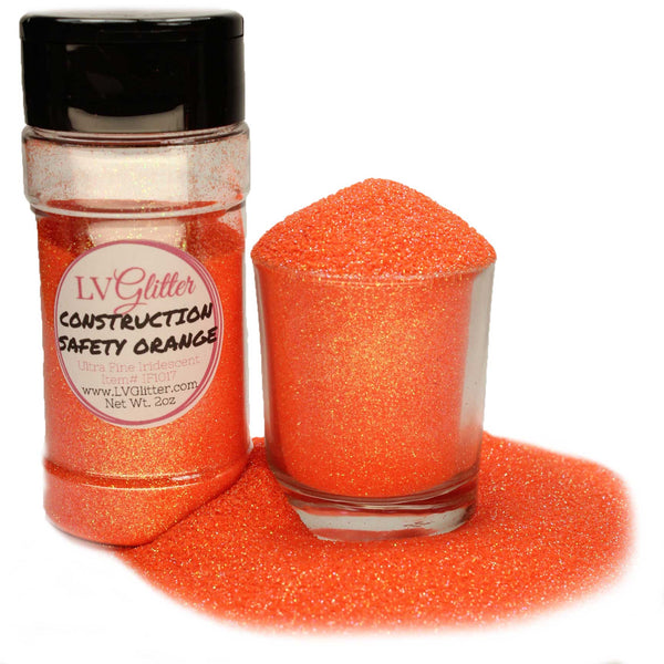 Construction Safety Orange  Iridescent Ultra Fine Glitter Shaker