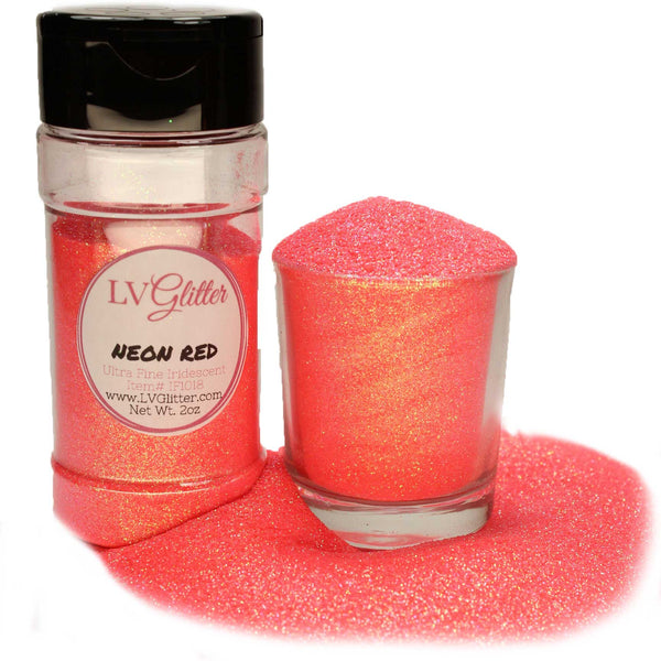 Neon Red Iridescent Ultra Fine Glitter Shaker