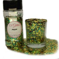 MGM Gold Green Metallic Chunky Mix Glitter Shaker