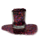 Rio Red Purple Black Metallic Chunky Mix Glitter Shaker