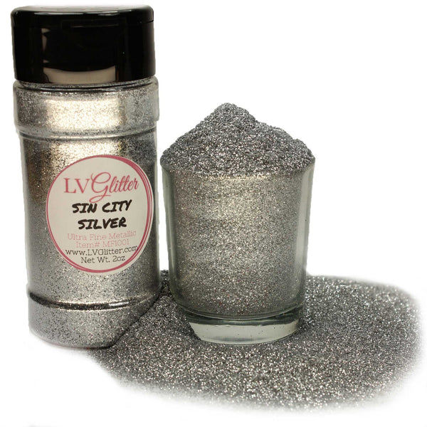 Sin City Silver Metallic Ultra Fine Glitter Shaker