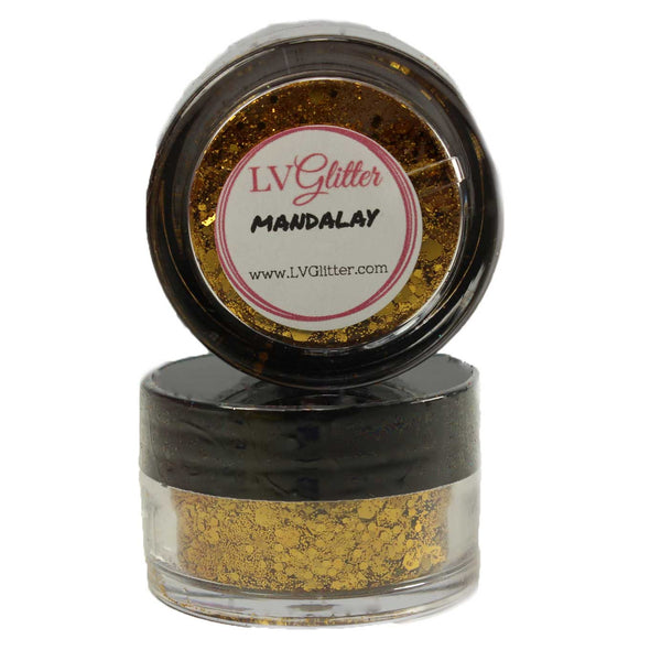Mandalay Gold Metallic Chunky Mix Glitter Sample