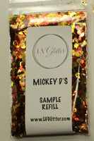 Mickey D's Gold Red Metallic Chunky Mix Glitter Sample