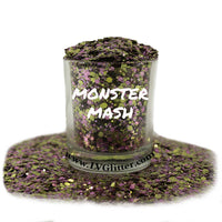 Monster Mash Halloween Purple Green Chunky Mix Glitter Shaker