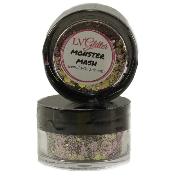 Monster Mash Halloween Purple Green Metallic Chunky Mix Glitter Sample