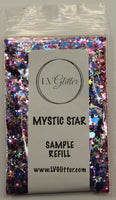 Mystic Star Blue Purple Pink Metallic Chunky Mix Glitter Sample