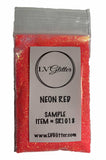 Neon Red Iridescent Ultra Fine Glitter Sample