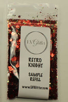 Retro Knight Gold Red Chunky Mix Glitter Sample
