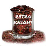 Retro Knight Red Gold Metallic Chunky Mix Glitter Shaker