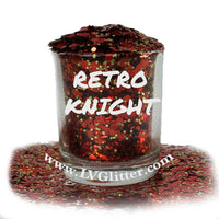 Retro Knight Gold Red Chunky Mix Glitter Sample