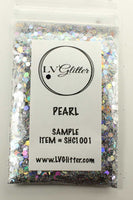 Pearl Silver Holographic Chunky Mix Glitter Sample