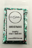 Christmas Red Green White Metallic Chunky Mix Glitter Sample