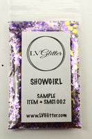 Show Girl Purple Pink Gold Metallic Chunky Mix Glitter Sample