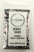 Desert Oasis Black White Burgundy Metallic Chunky Mix Glitter Sample