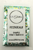 Fitzgerald Green Gold White Metallic Chunky Mix Glitter Sample