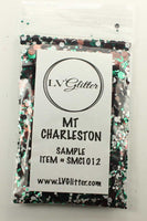 Mt Charleston Green Brown White Metallic Chunky Mix Glitter Sample
