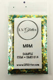 MGM Gold Green Metallic Chunky Mix Glitter Sample