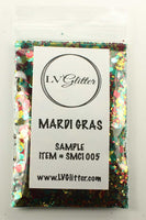 Mardi Gras Gold Red Green Metallic Chunky Mix Glitter Sample