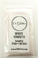 White Confetti Iridescent Ultra Fine Glitter Sample