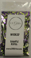 Wicked Halloween Purple Green Metallic Chunky Mix Glitter Sample