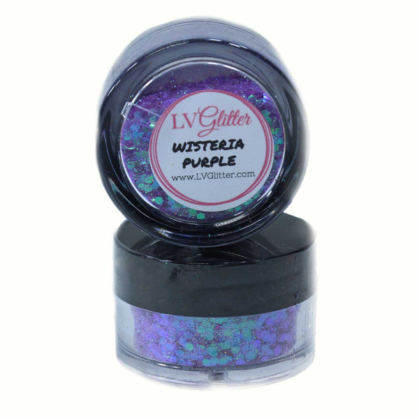 Wisteria Purple Iridescent Chunky Mix Glitter Sample